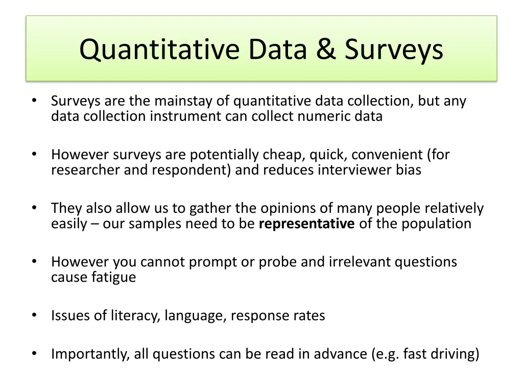 quantitative data surveys