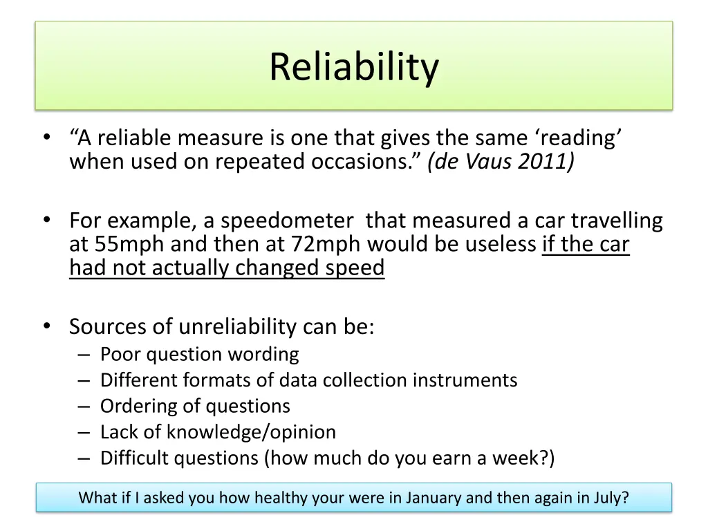 reliability
