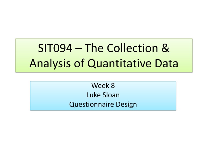 sit094 the collection analysis of quantitative