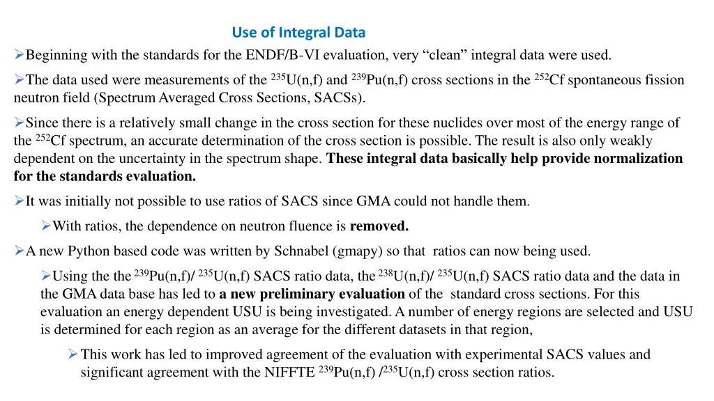 use of integral data