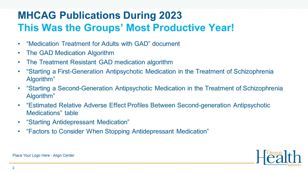 mhcag publications during 2023 this