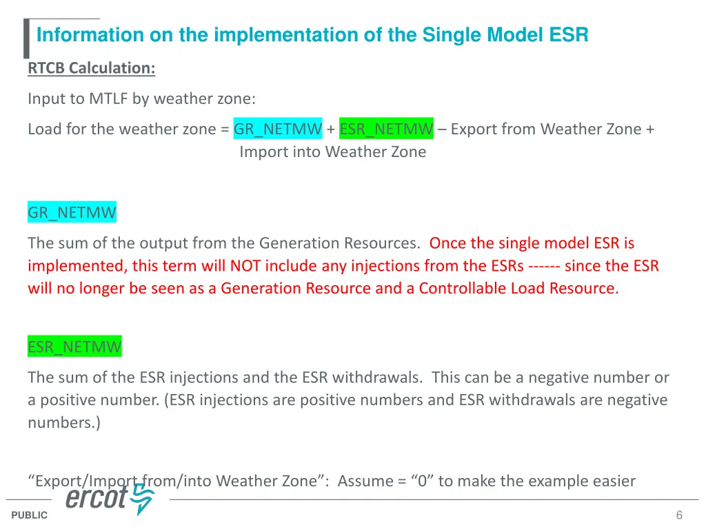 information on the implementation of the single