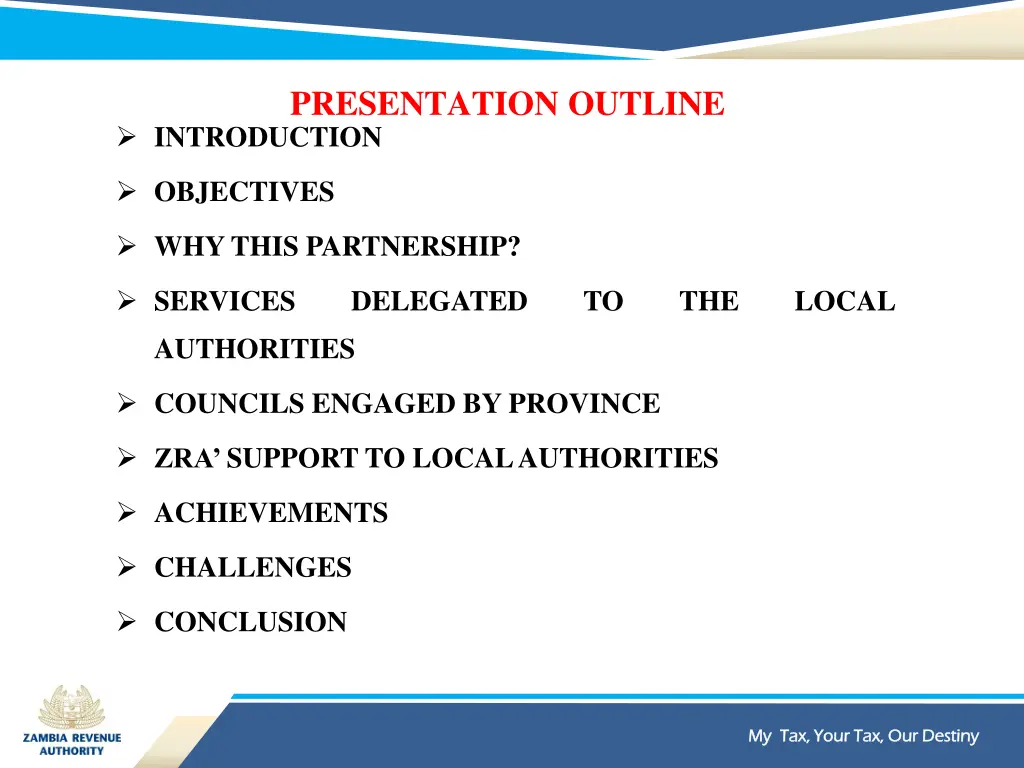 presentation outline introduction