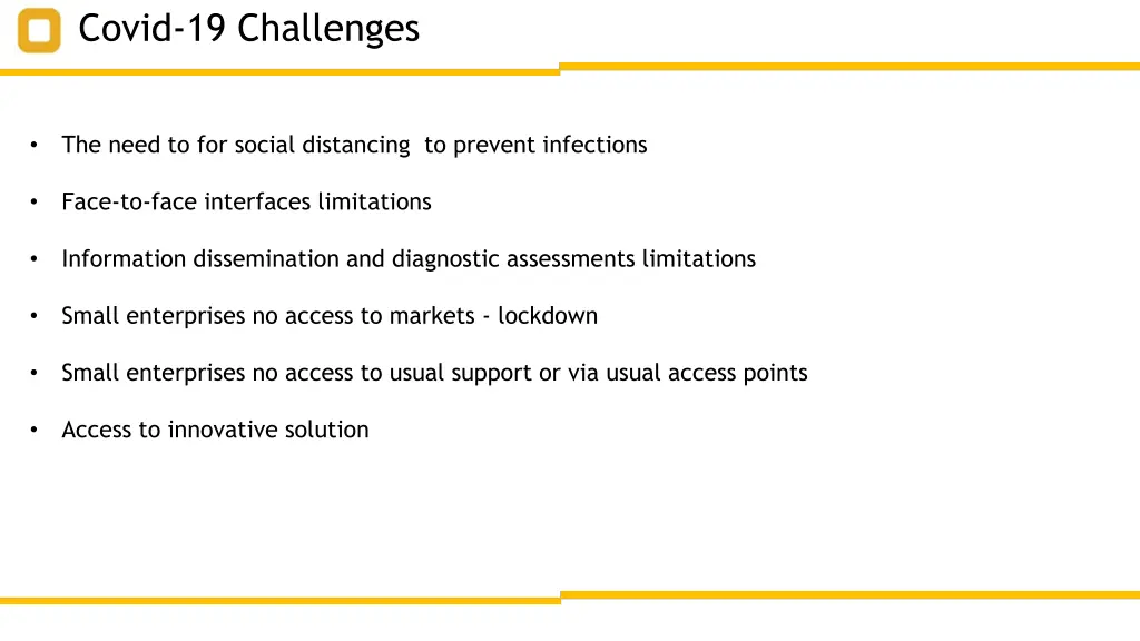 covid 19 challenges