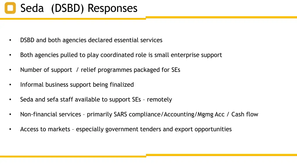 seda dsbd responses