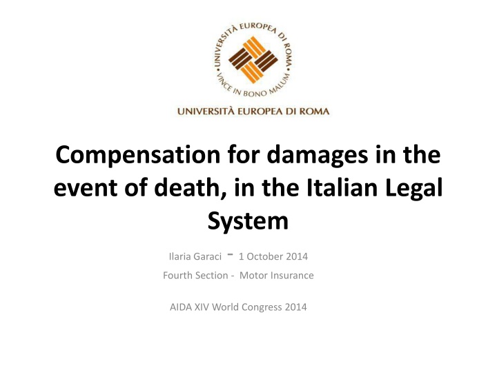 compensation for damages in the event of death