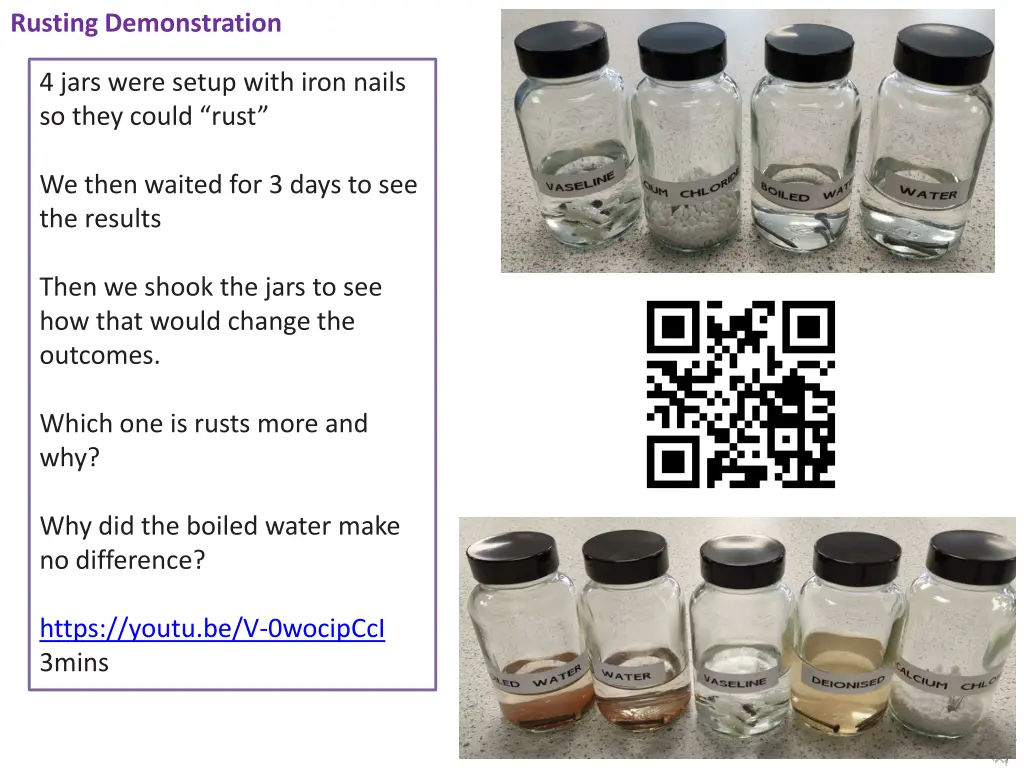 rusting demonstration