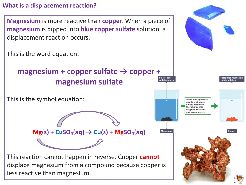 what is a displacement reaction 1