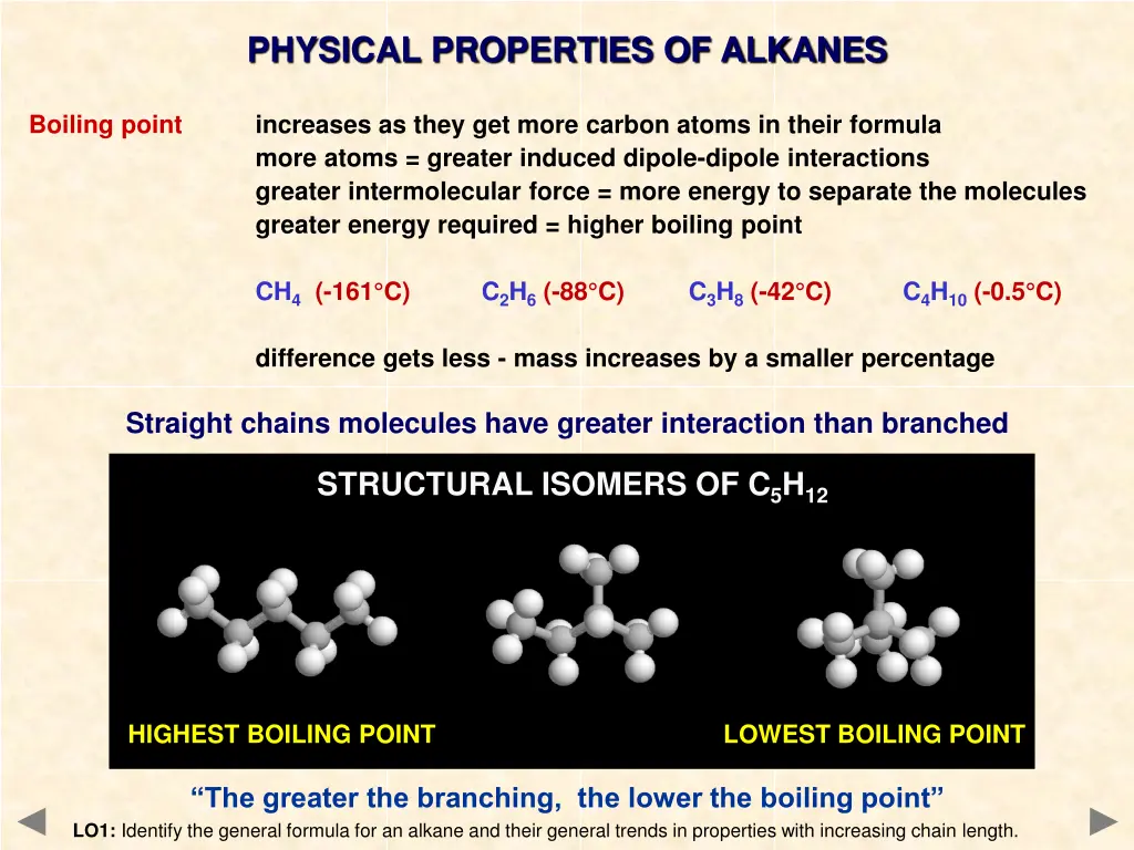 physical properties of alkanes