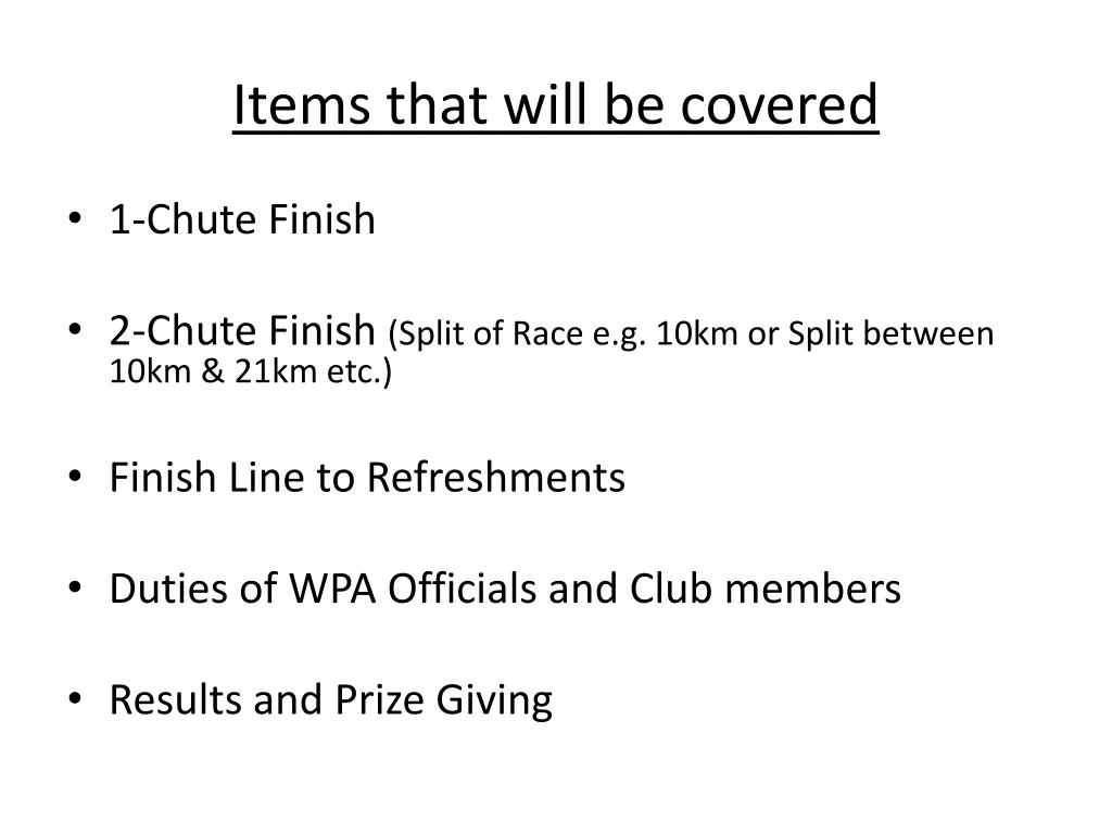 items that will be covered