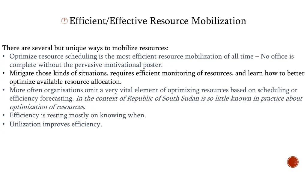 efficient effective resource mobilization