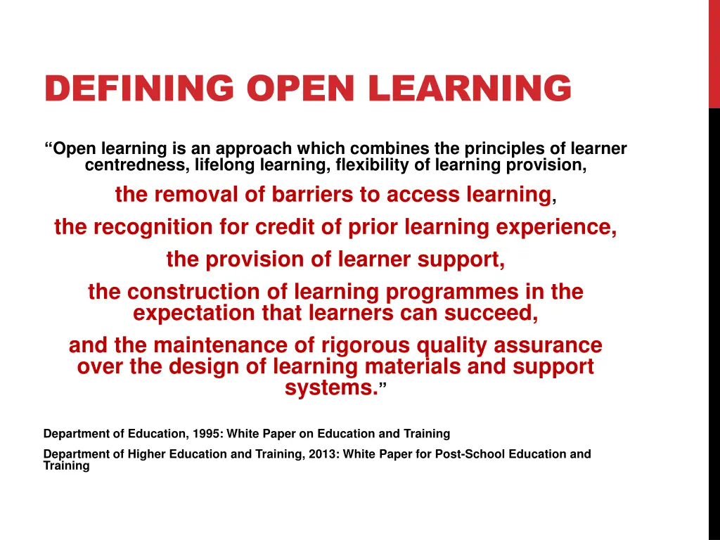 defining open learning