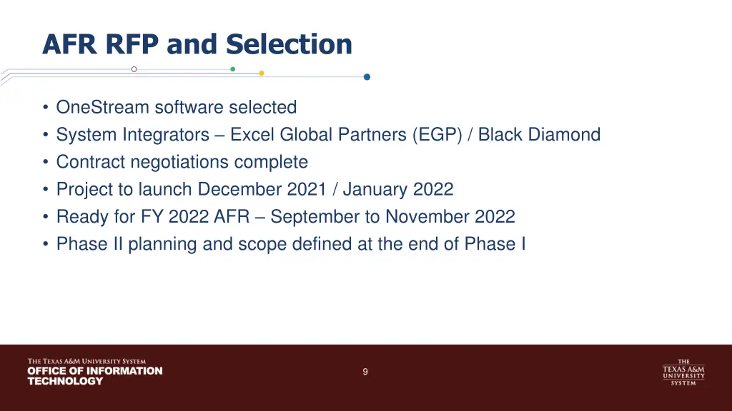 afr rfp and selection