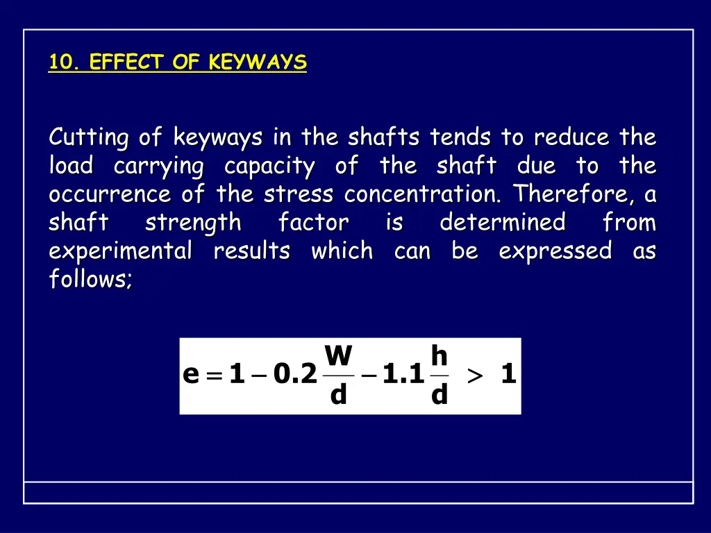 10 effect of keyways