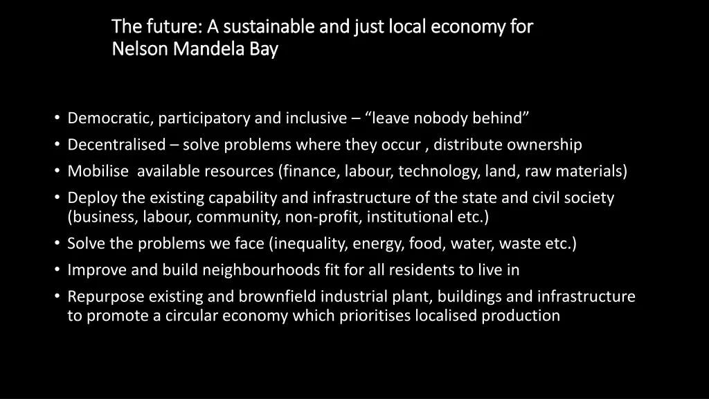 the future a sustainable and just local economy