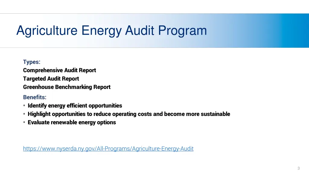 agriculture energy audit program