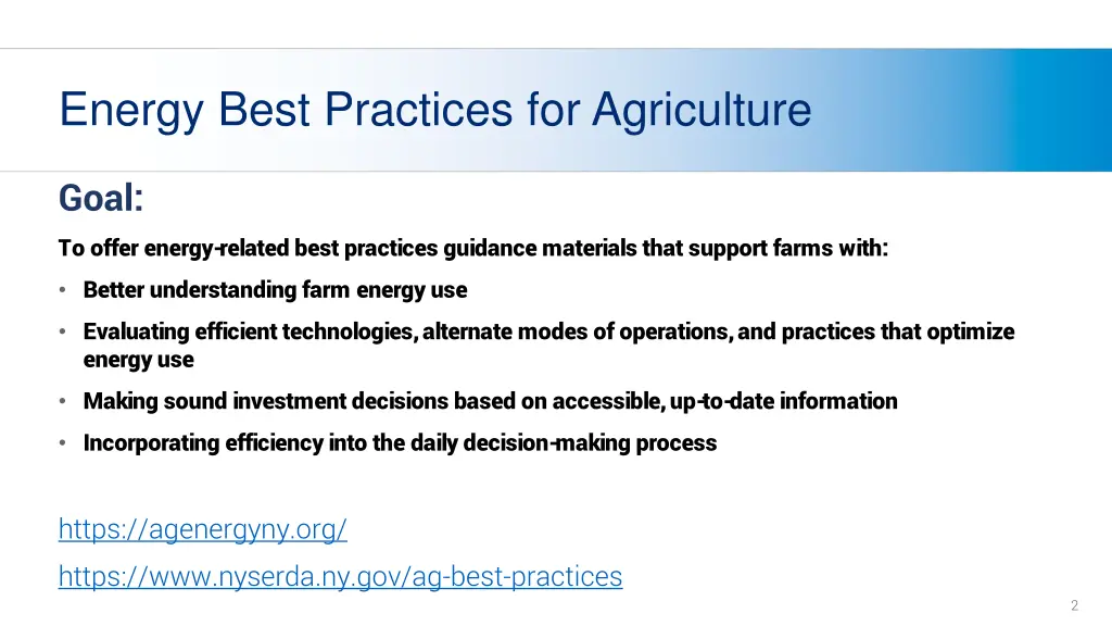 energy best practices for agriculture