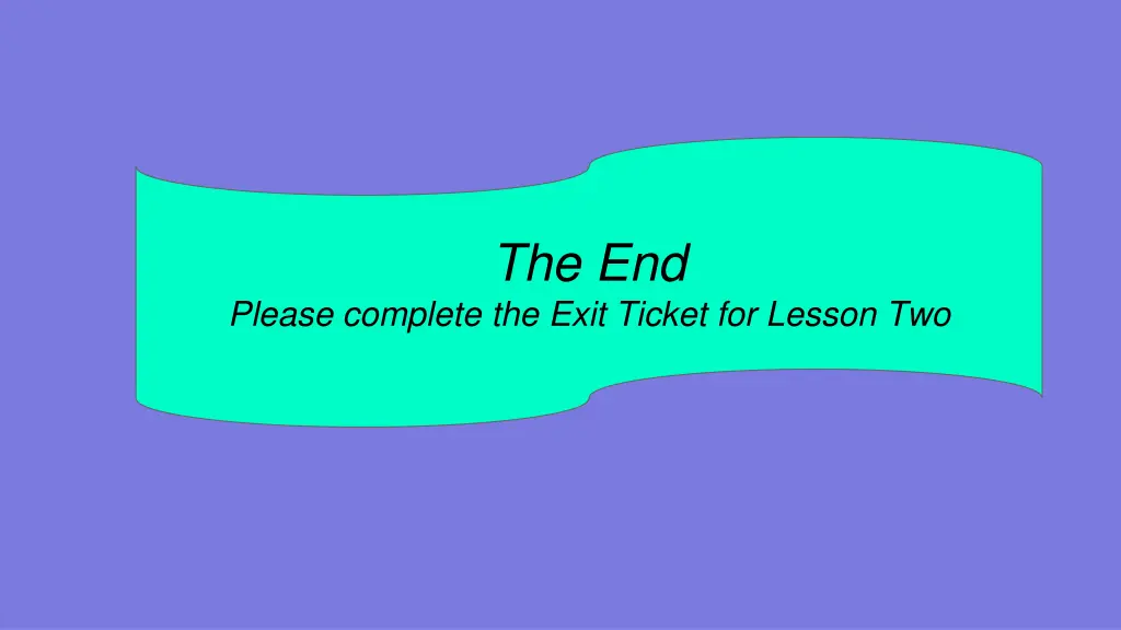the end