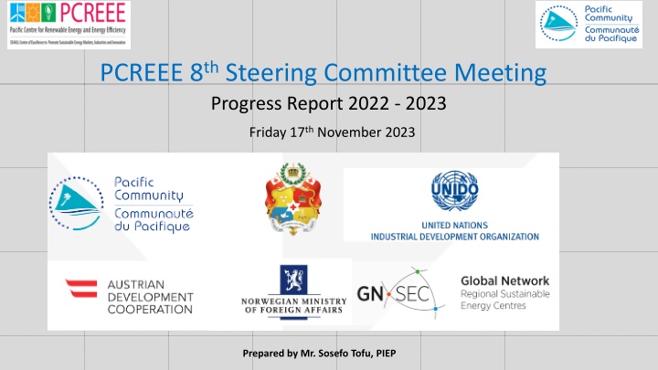 pcreee 8 th steering committee meeting progress