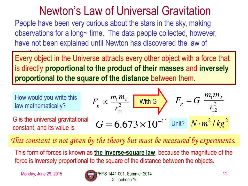 newton s law of universal gravitation people have