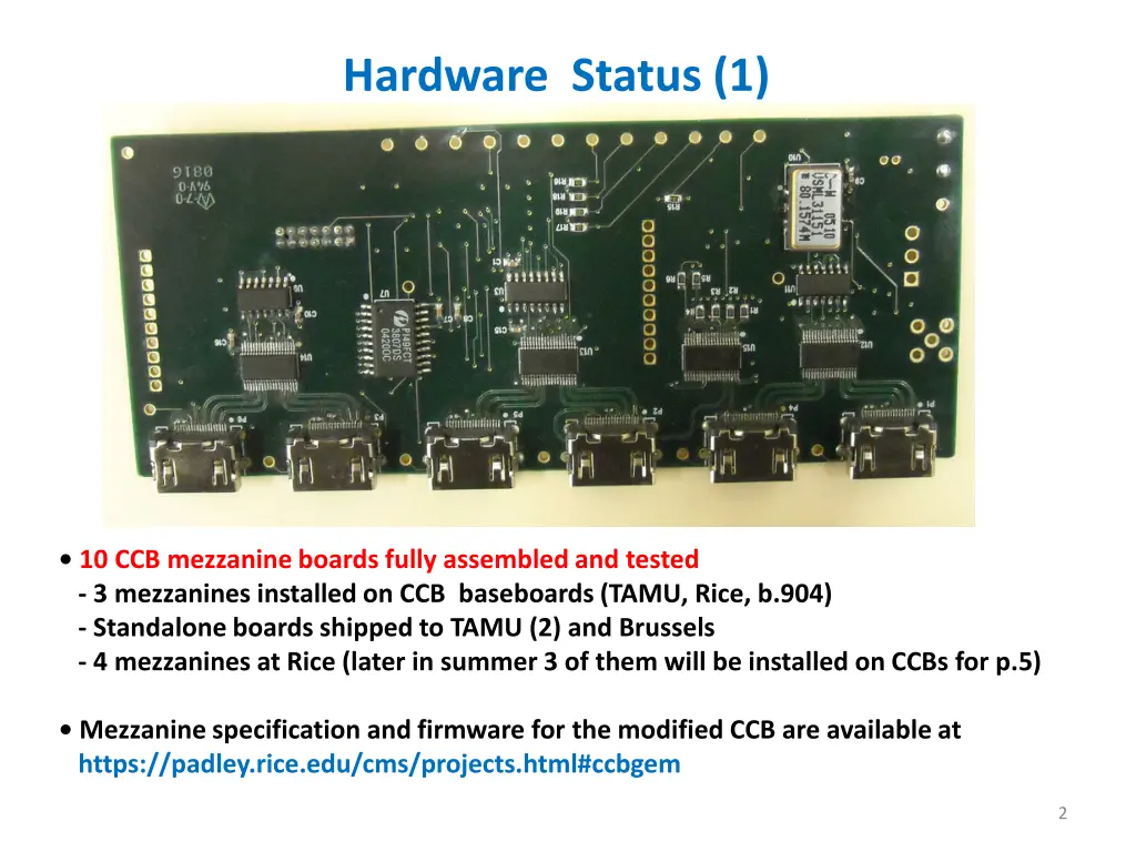 hardware status 1