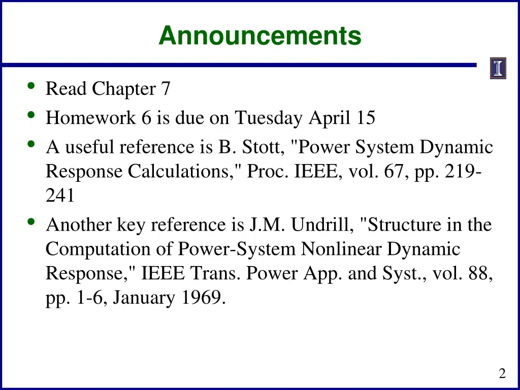 announcements