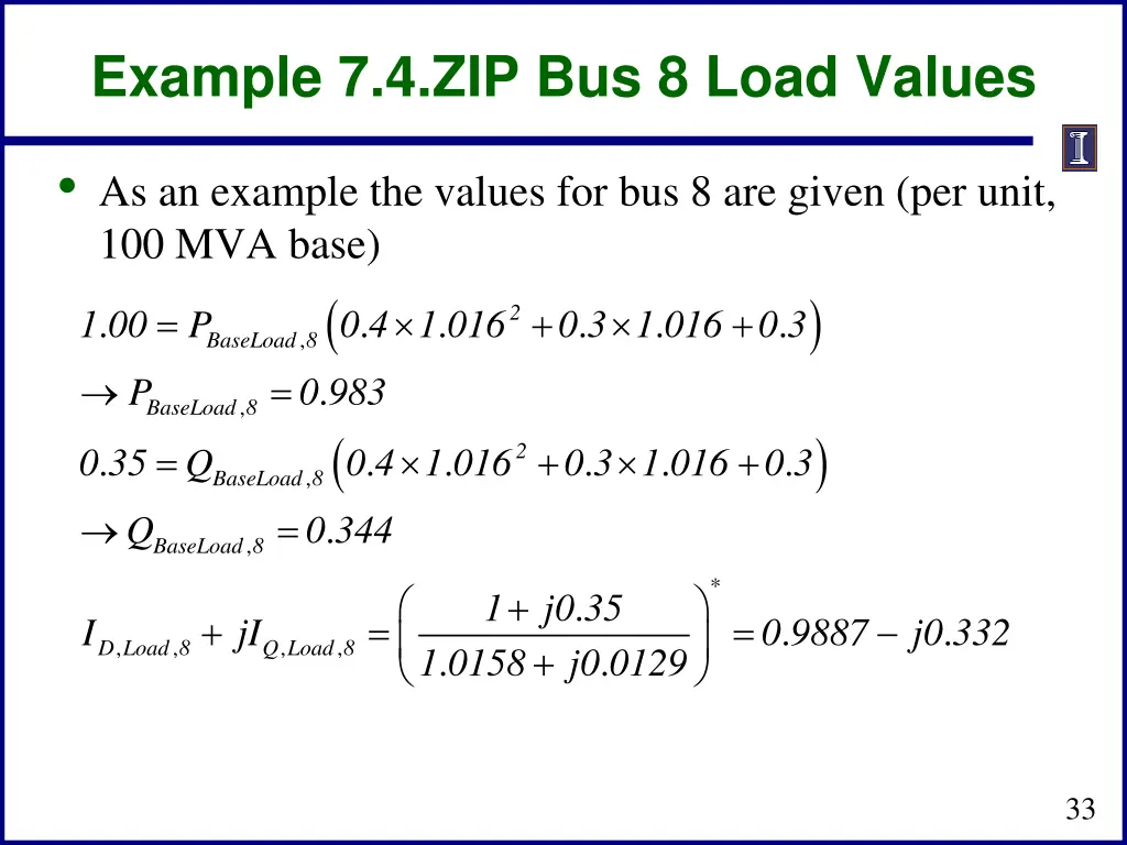example 7 4 zip bus 8 load values