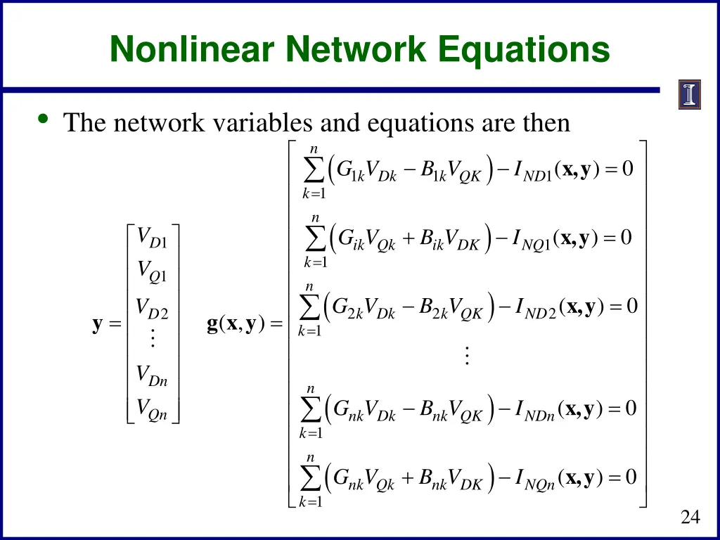 nonlinear network equations 2