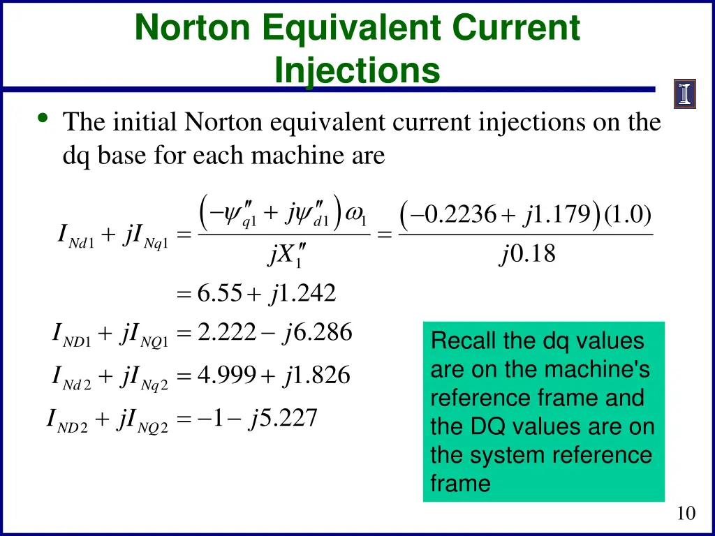 norton equivalent current injections the initial