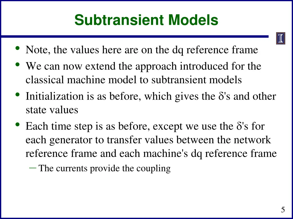 subtransient models 1