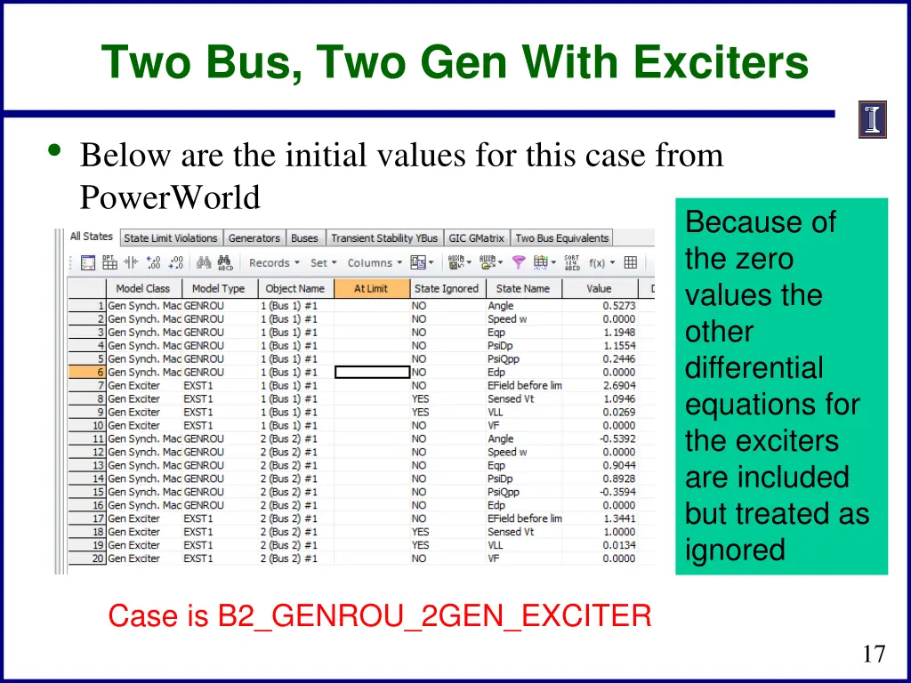 two bus two gen with exciters