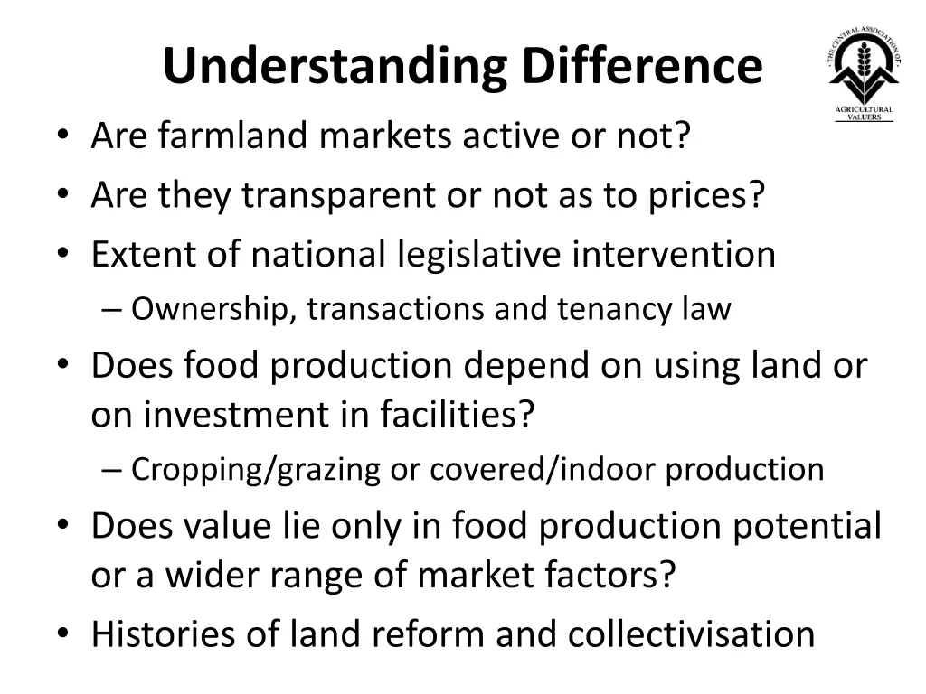 understanding difference are farmland markets