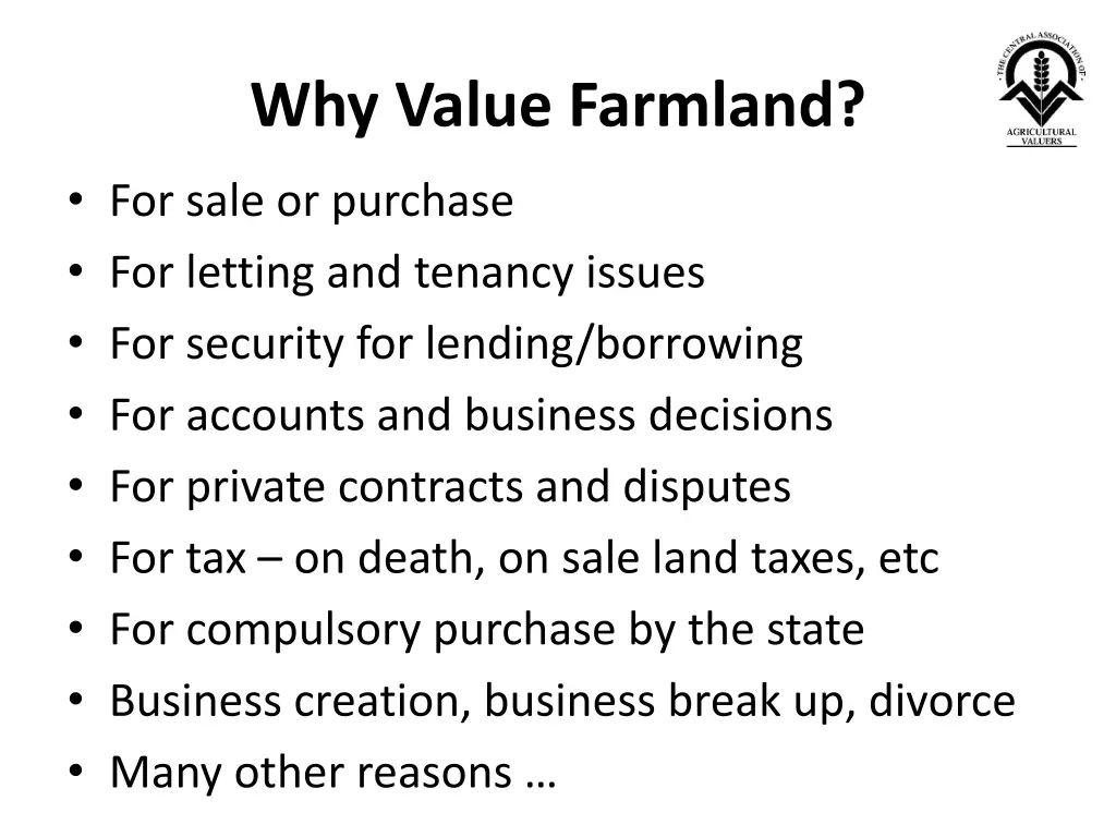 why value farmland