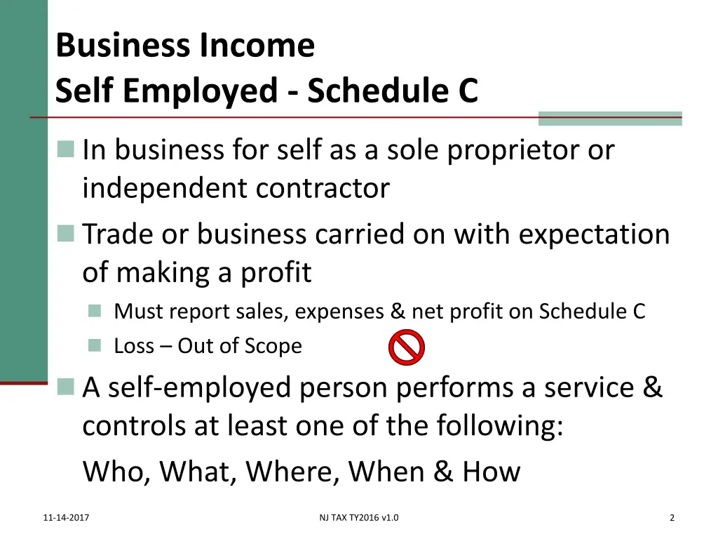 business income self employed schedule c