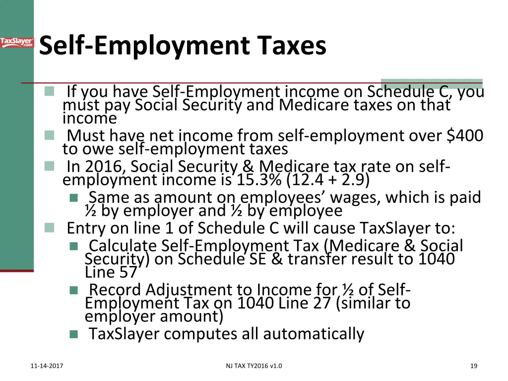 self employment taxes