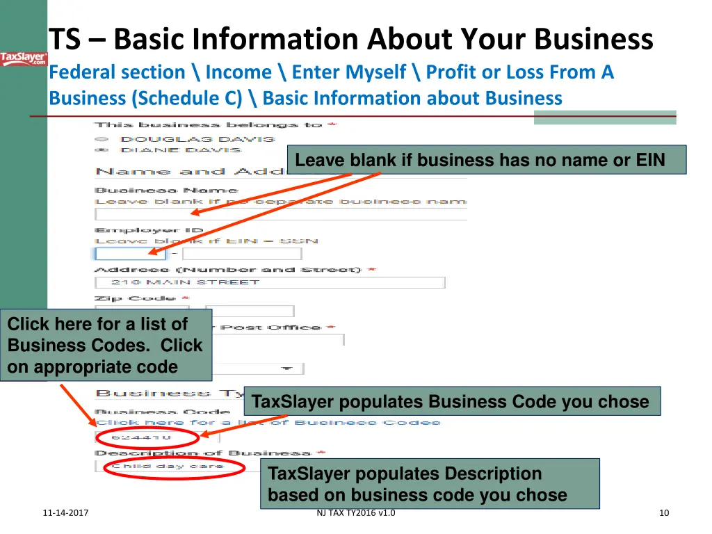 ts basic information about your business federal