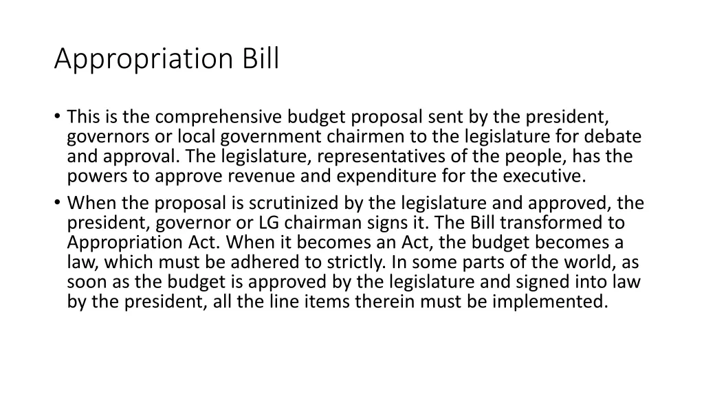 appropriation bill