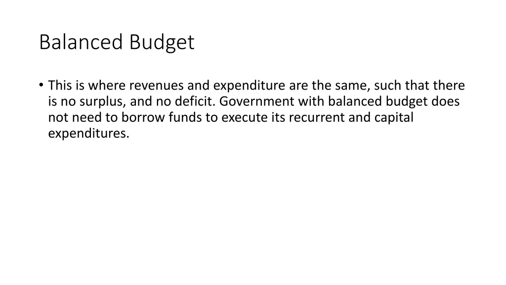balanced budget