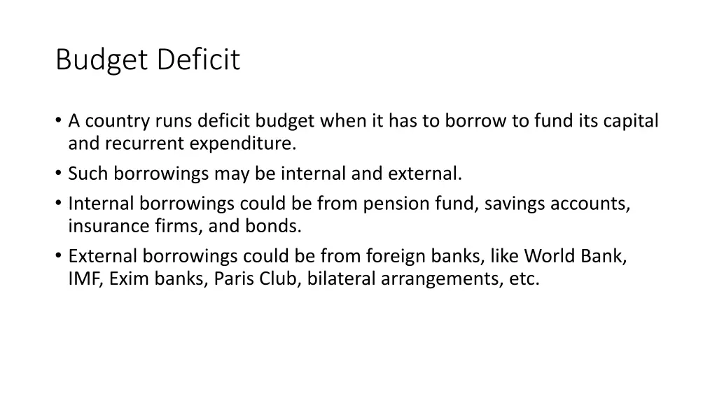 budget deficit