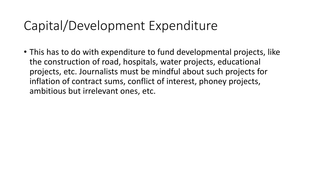capital development expenditure