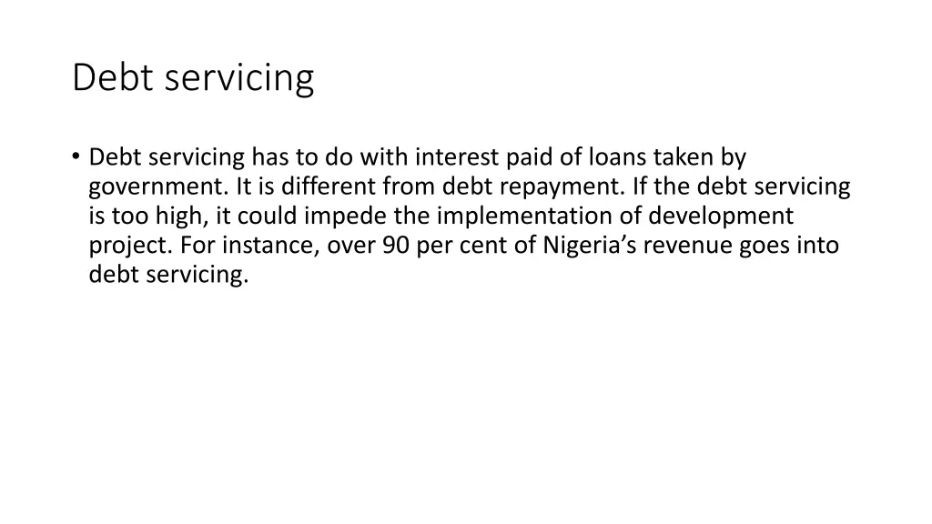 debt servicing