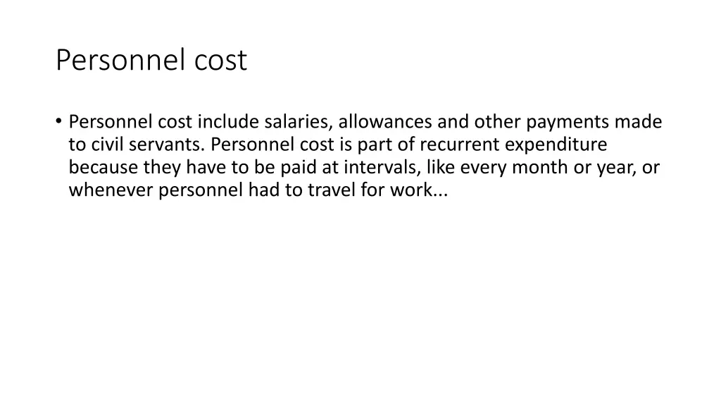 personnel cost