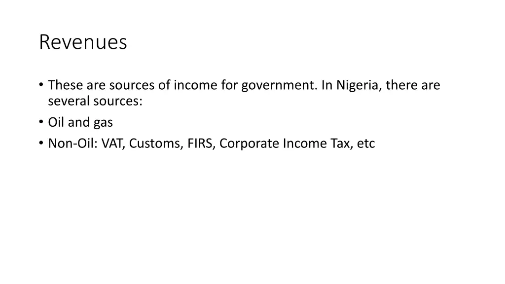 revenues