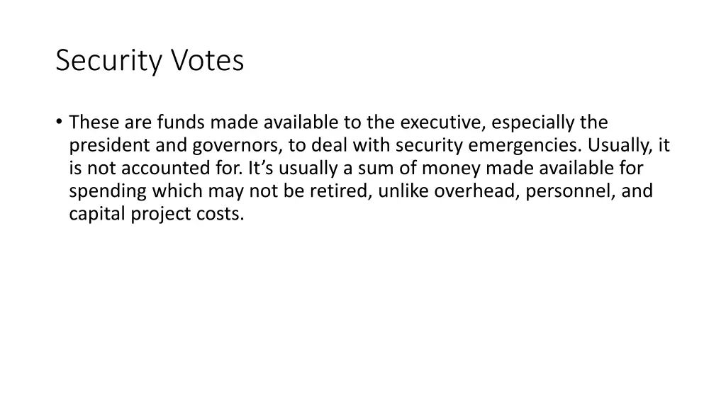 security votes