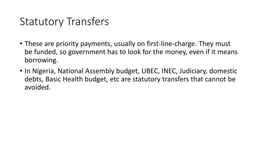 statutory transfers