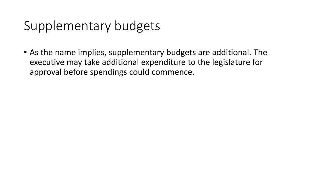 supplementary budgets