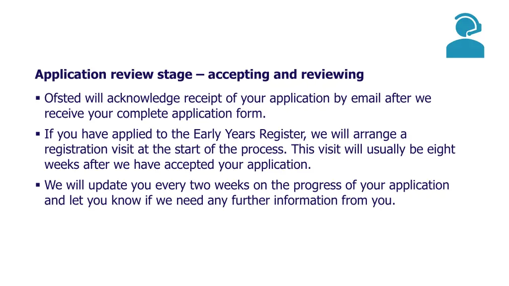 application review stage accepting and reviewing