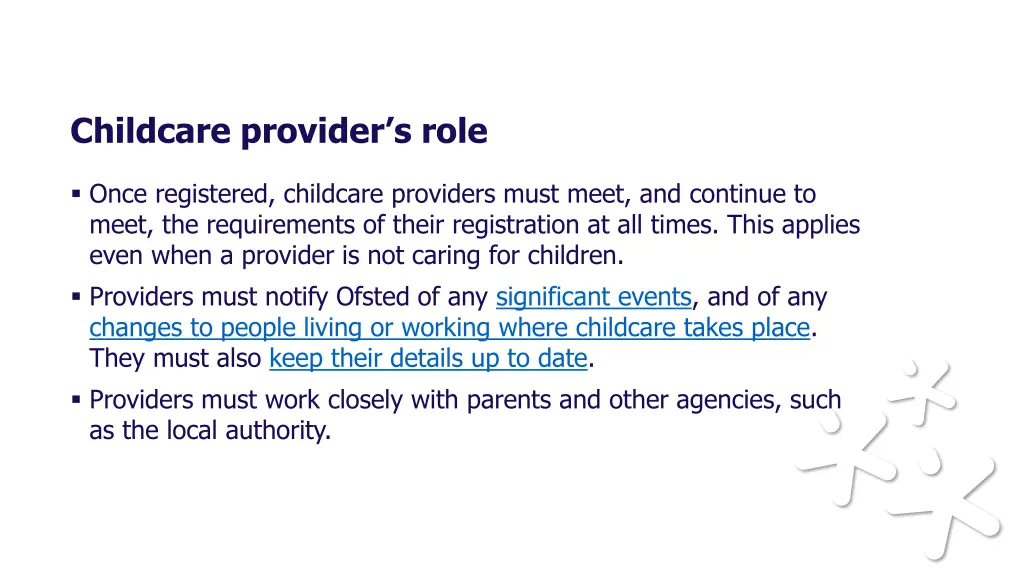 childcare provider s role