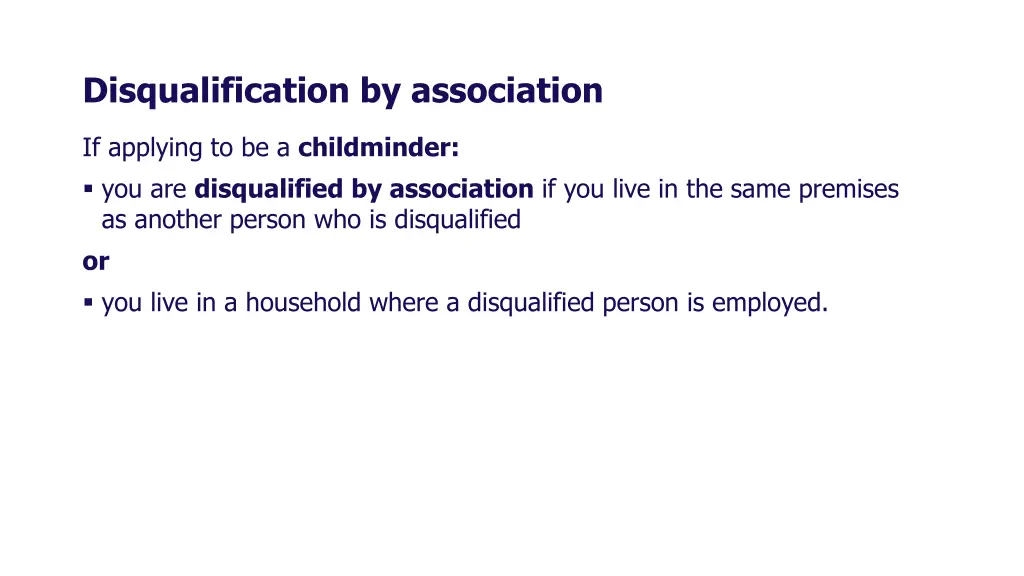 disqualification by association
