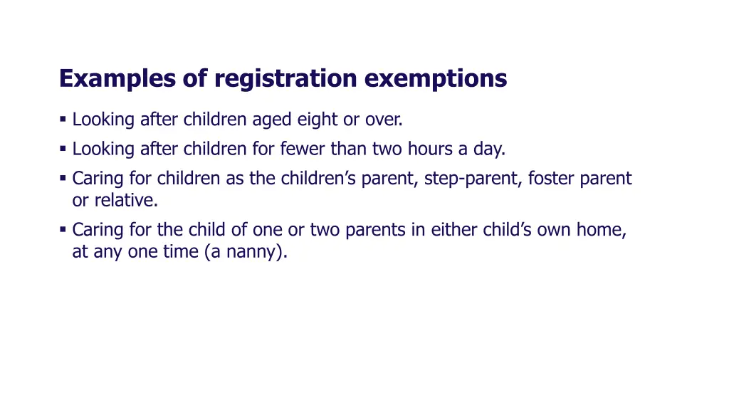 examples of registration exemptions